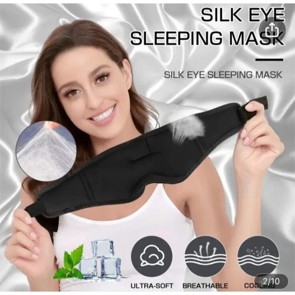 Sleep Mask Sleep Headphones Bluetooth 3D Wireless Music Sleeping Black